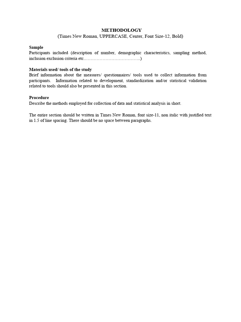 Methodology Format 1 Pdf