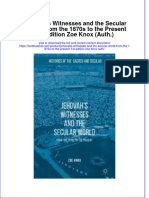 Download textbook Jehovahs Witnesses And The Secular World From The 1870S To The Present 1St Edition Zoe Knox Auth ebook all chapter pdf 