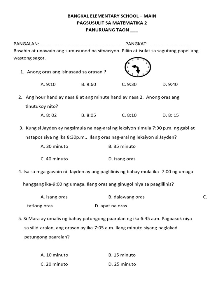 PT - Mathematics 2 - Q4 V1 | PDF