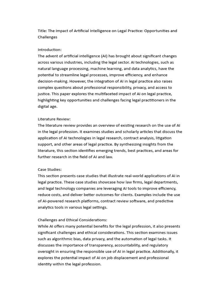 The Other Impact of Artificial Intelligence On Legal Practice ...