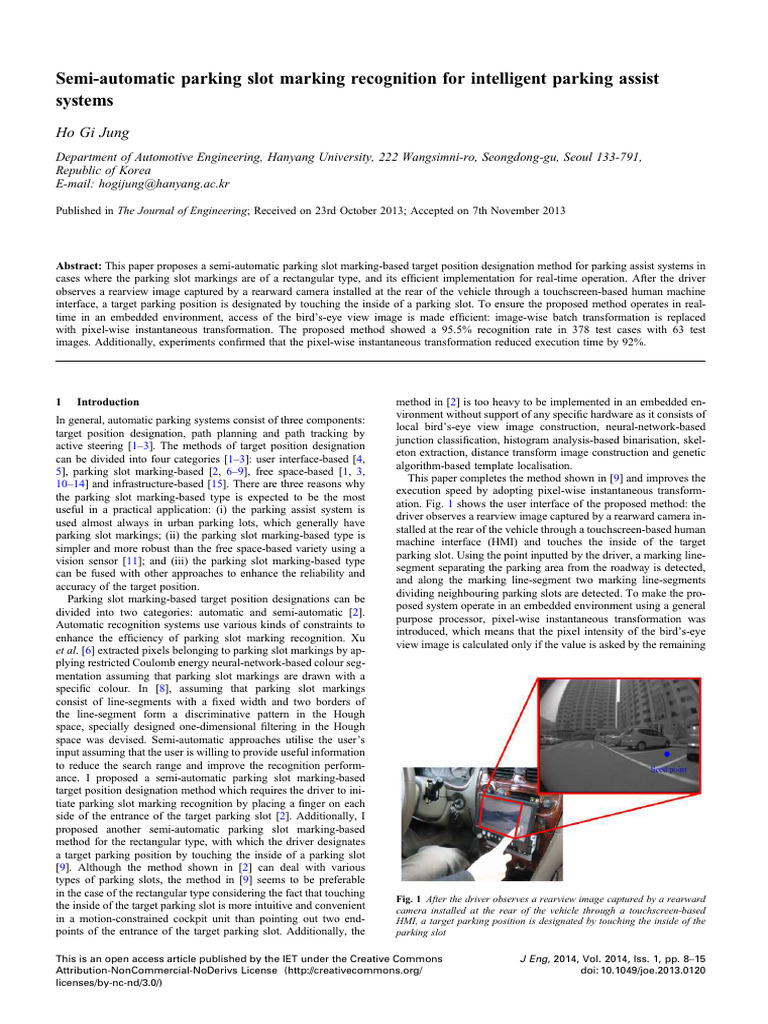 Semi-Automatic Parking Slot Recognition | PDF | Pixel | Texture Mapping