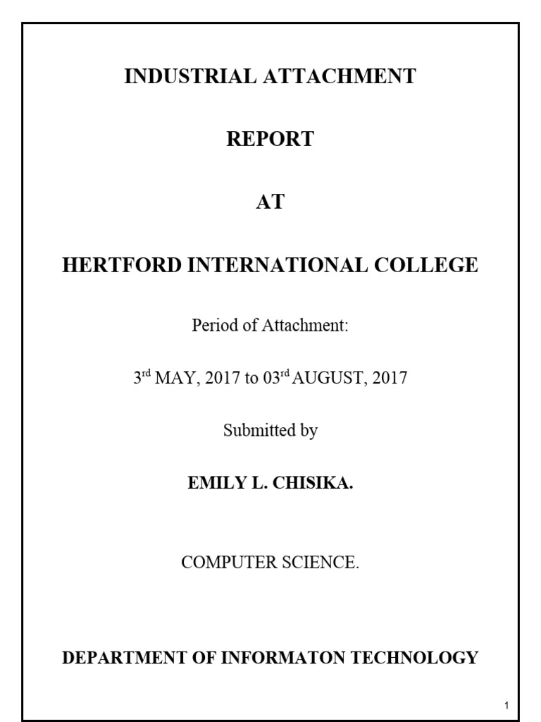 Industrial Attachment Report PDF Antivirus Software Computer Virus