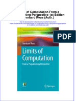 PDF Limits of Computation From A Programming Perspective 1St Edition Bernhard Reus Auth Ebook Full Chapter