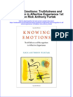 Textbook Knowing Emotions Truthfulness and Recognition in Affective Experience 1St Edition Rick Anthony Furtak Ebook All Chapter PDF