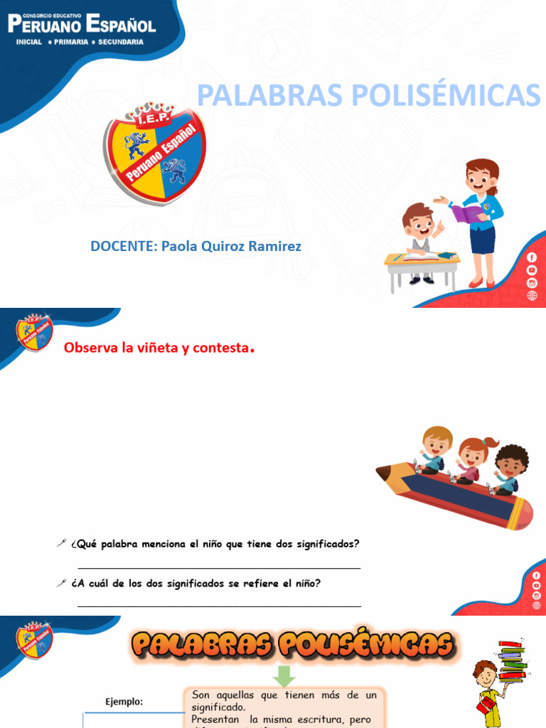 Palabras Polisémicas: Ejercicios y Ejemplos | PDF
