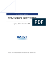 KAIST Admission Guideline For International Applicants 2025