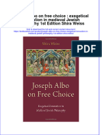 Download textbook Joseph Albo On Free Choice Exegetical Innovation In Medieval Jewish Philosophy 1St Edition Shira Weiss ebook all chapter pdf 