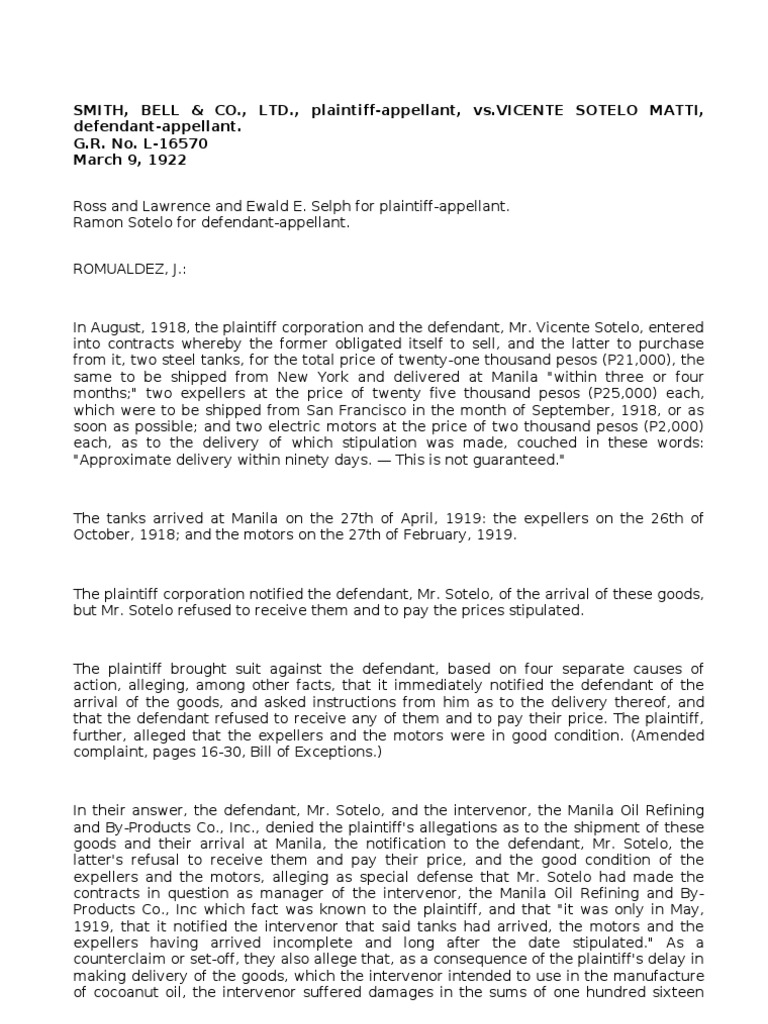 Smith, Bell & Co., LTD | Download Free PDF | Civil Law (Legal System ...