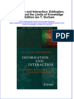 Textbook Information and Interaction Eddington Wheeler and The Limits of Knowledge 1St Edition Ian T Durham Ebook All Chapter PDF