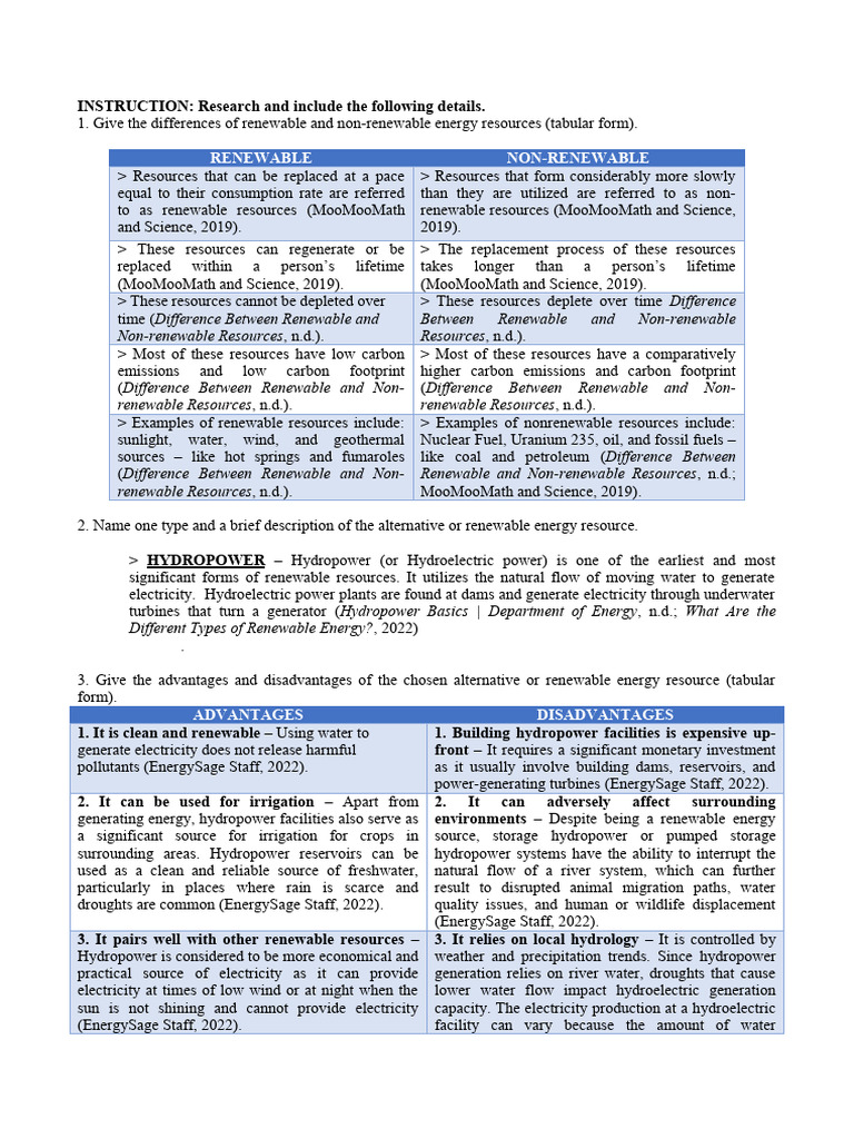 Alternative Energy Resources in The Philippines | PDF ...