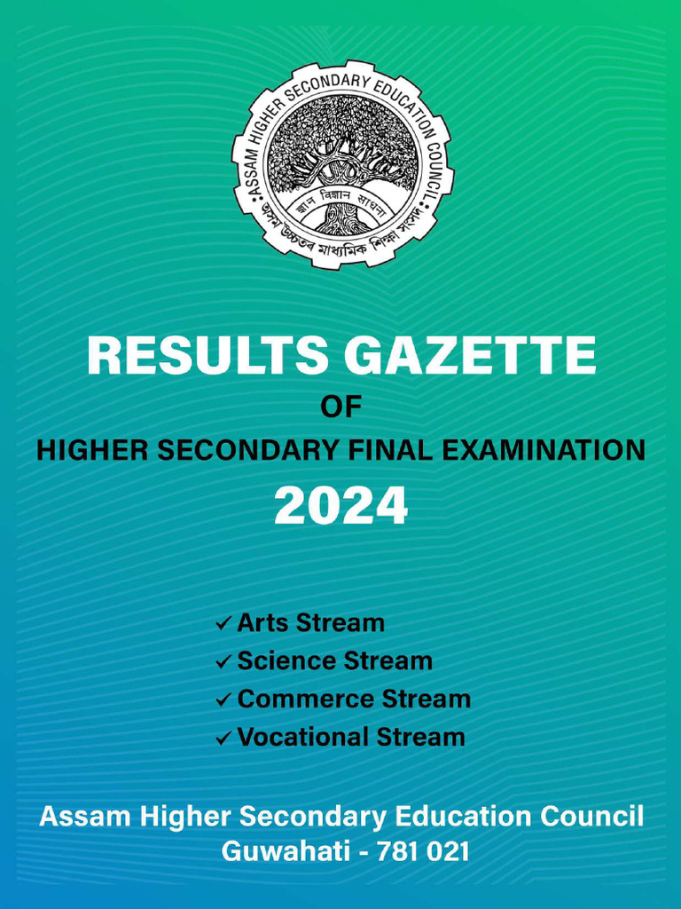 Assam HS Result Gazette 2024 | PDF