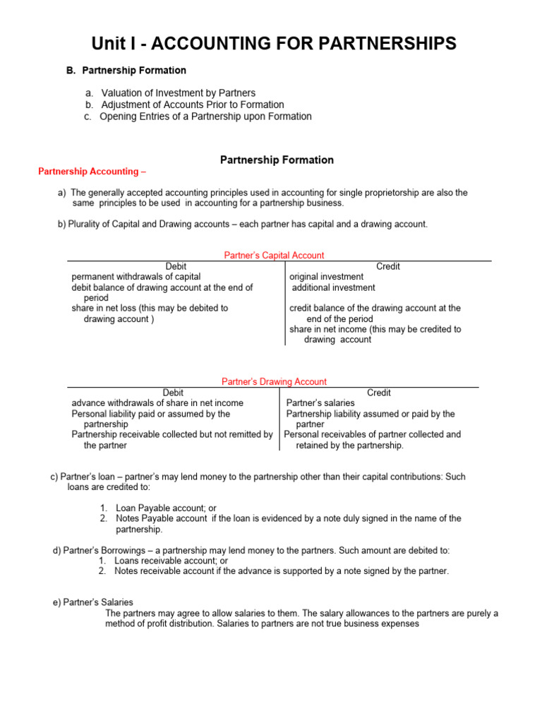 B - Partnership Formation | PDF | Debits And Credits | Balance Sheet