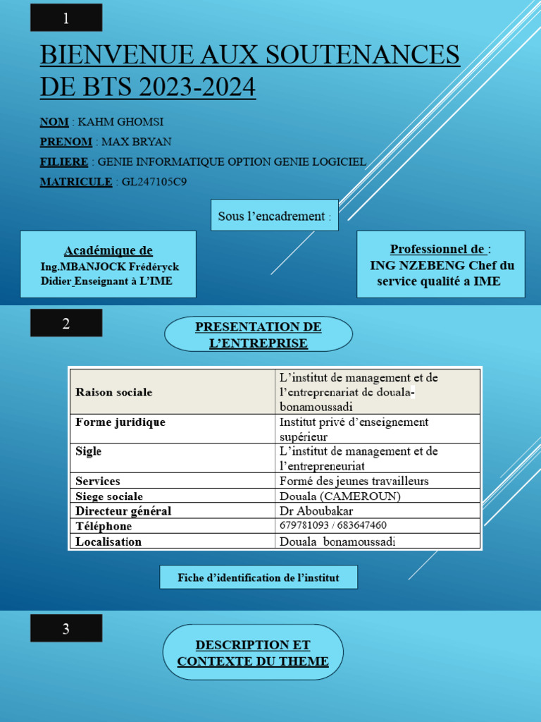 Bienvenue Aux Soutenances de BTS 20232024 PDF Développement de logiciel Informatique