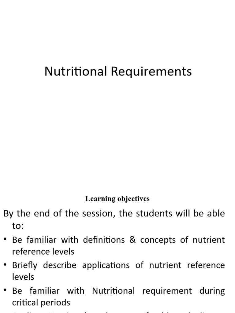 Minimal Nutritional Requirements
