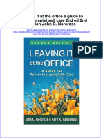 PDF Leaving It at The Office A Guide To Psychotherapist Self Care 2Nd Ed 2Nd Edition John C Norcross Ebook Full Chapter