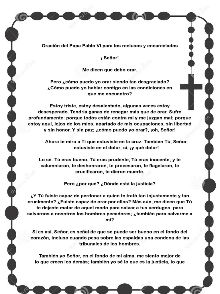 Oración de Esperanza para Reclusos | PDF | Oración | Intercesión