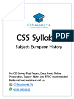 European History CSS Syllabus