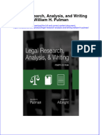 Textbook Legal Research Analysis and Writing William H Putman Ebook All Chapter PDF