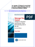 Textbook Manage Your Career 10 Keys To Survival and Success When Interviewing and On The Job Second Edition Sathe Ebook All Chapter PDF