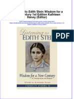 Textbook Listening To Edith Stein Wisdom For A New Century 1St Edition Kathleen Haney Editor Ebook All Chapter PDF