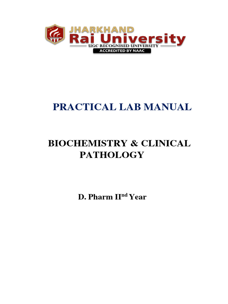 Biochemistry & Pathology Lab Manual | PDF | Precipitation (Chemistry ...