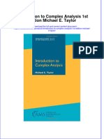 Full Chapter Introduction To Complex Analysis 1St Edition Michael E Taylor PDF