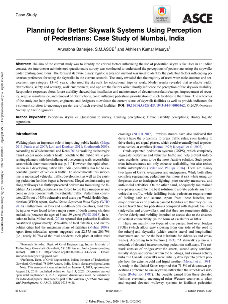 0.20 Planning For Better Skywalk Systems Using Perception | PDF ...