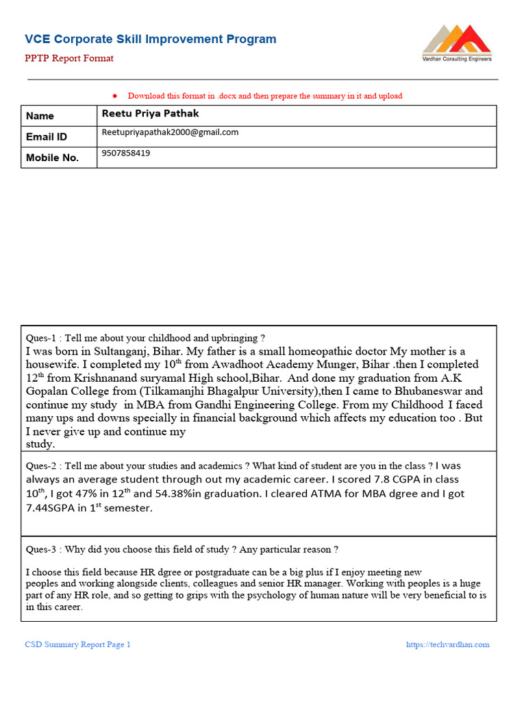I Am Sharing 'PPTP Task Sheet' With You | PDF | Behavioural Sciences ...