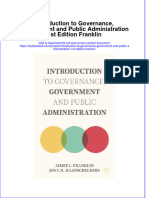 Download full chapter Introduction To Governance Government And Public Administration 1St Edition Franklin pdf docx