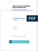 Textbook Introduction To Logic 3Rd Edition Michael Genesereth Ebook All Chapter PDF
