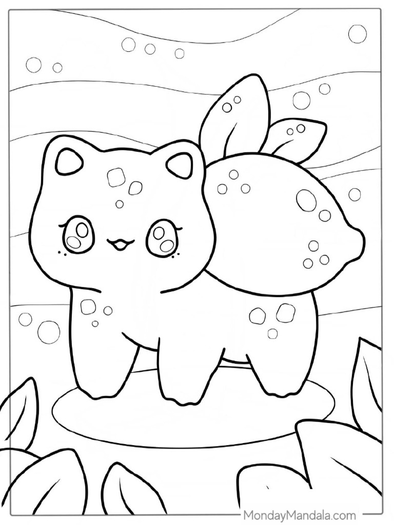 Easy Kawaii Pokemon Coloring Page 1 | PDF