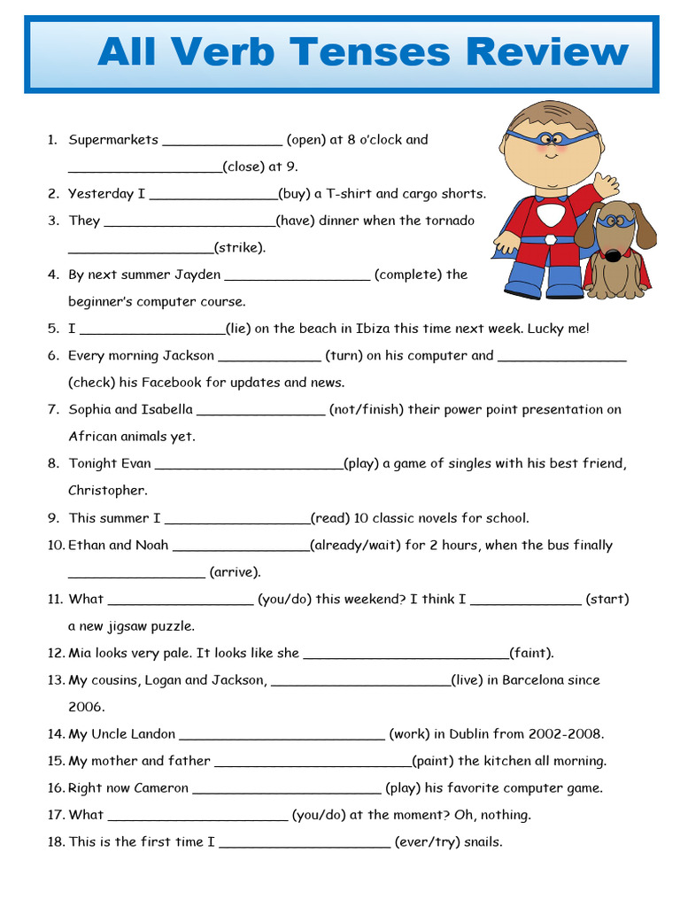 All Tenses Review With Key 53811 | PDF | Art