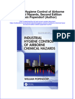 PDF Industrial Hygiene Control of Airborne Chemical Hazards Second Edition William Popendorf Author Ebook Full Chapter