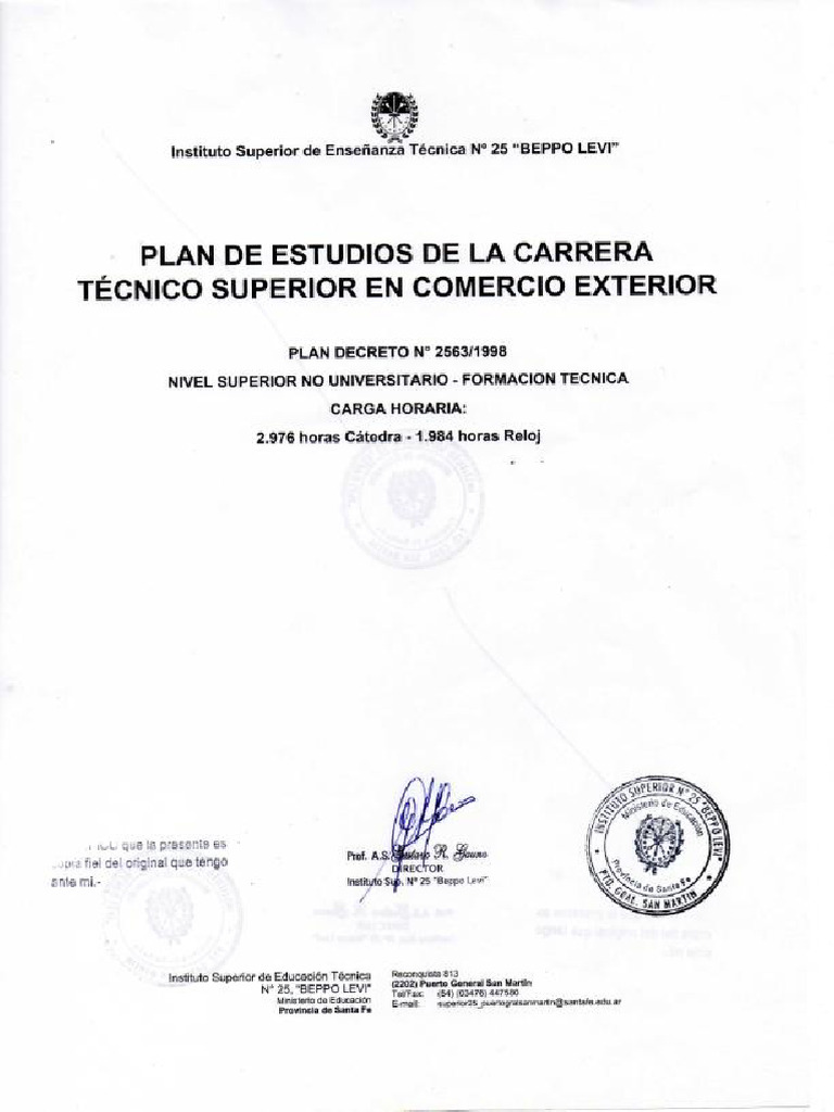 Plan de Estudios Tecnico Superior Comercio Exterior | PDF