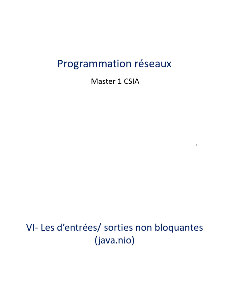 E/S Non-Bloquantes en Java NIO | PDF | Mémoire tampon | Protocole de ...
