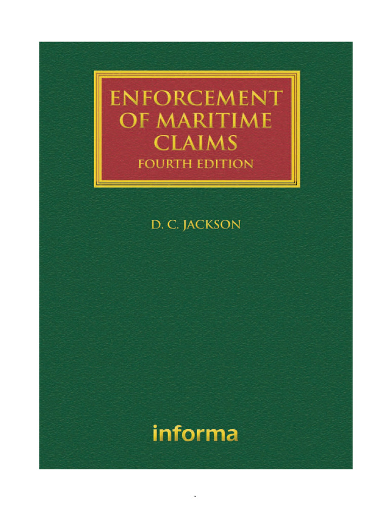 Enforcement of maritime claims d c jackson pdf in rem