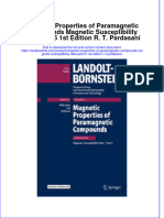Download textbook Magnetic Properties Of Paramagnetic Compounds Magnetic Susceptibility Data Part 5 1St Edition R T Pardasani ebook all chapter pdf 