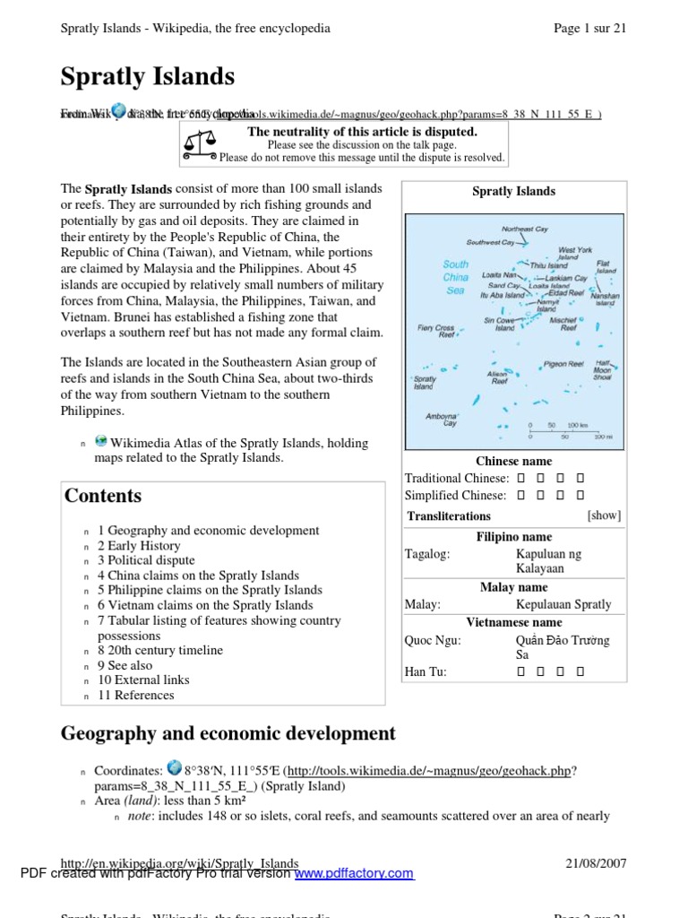 En Wikipedia Org Wiki Spratly Islands South China Sea Taiwan