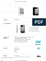 Apple - Iphone 4 - Technical Specifications