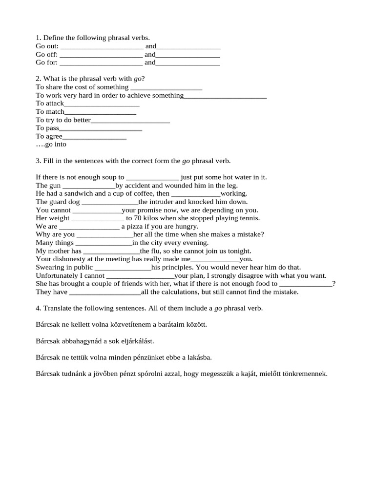 go phrasal verb | PDF