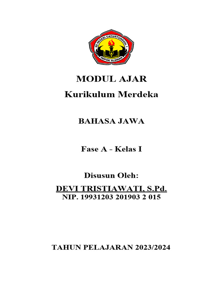 Modul Ajar Bahasa Jawa Kelas 1 | PDF | Seni & Disiplin Bahasa | Kajian ...