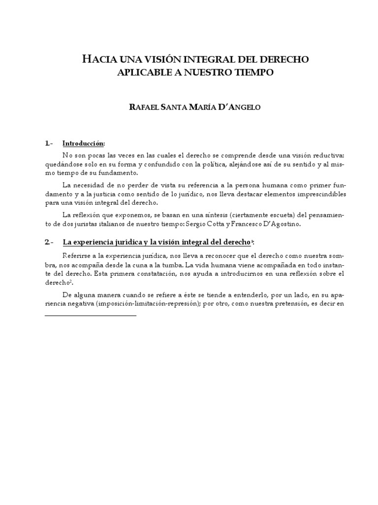 Hacia Una Visión Integral Del Derecho | PDF | Moralidad | Justicia