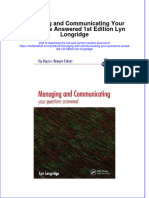 Download textbook Managing And Communicating Your Questions Answered 1St Edition Lyn Longridge ebook all chapter pdf 