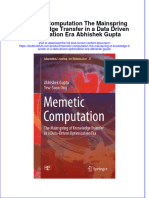Textbook Memetic Computation The Mainspring of Knowledge Transfer in A Data Driven Optimization Era Abhishek Gupta Ebook All Chapter PDF