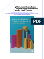 Download pdf Managing Workplace Diversity And Inclusion A Psychological Perspective Rosemary Hays Thomas ebook full chapter 