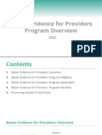 Better Evidence For Providers Program Application