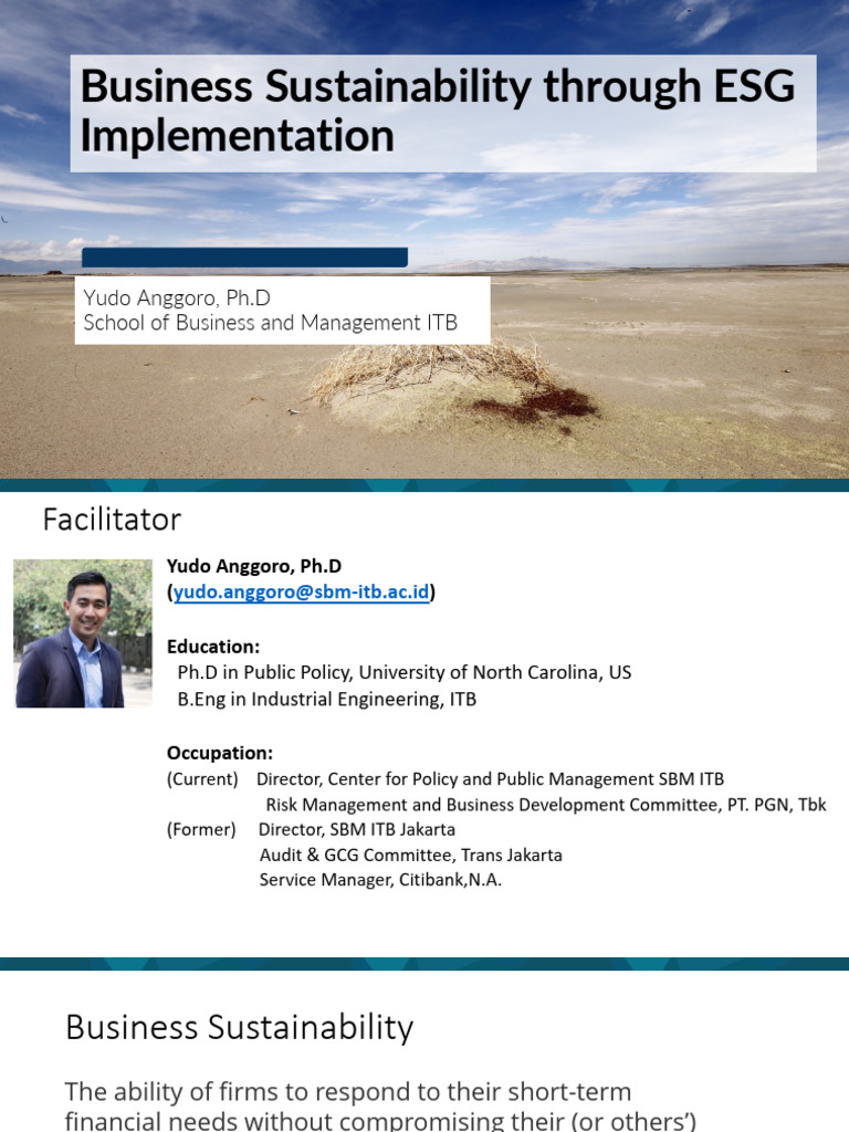 ESG and Business Sustainability | PDF | Sustainability | Strategic ...