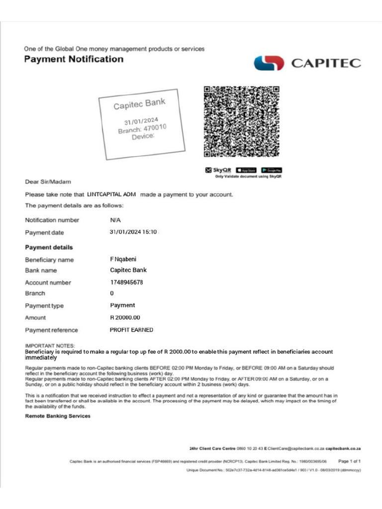 Profit Notification | PDF