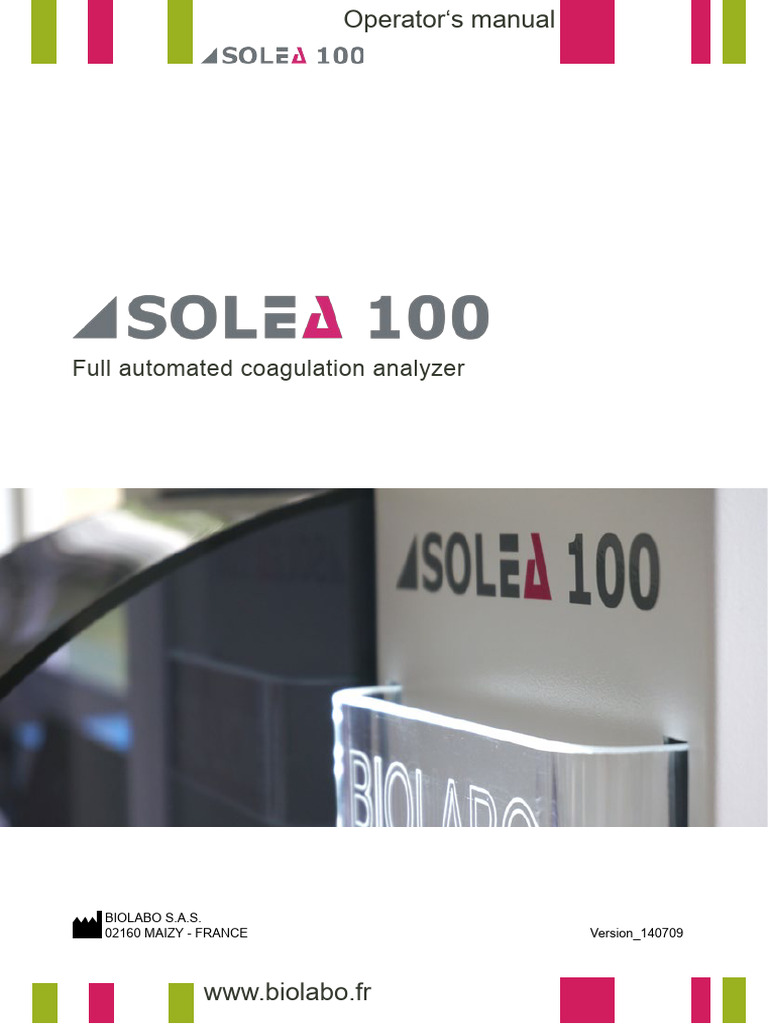 Solea 100 Operator's Manual | PDF | Mains Electricity | Alternating Current