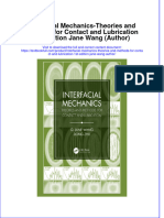 PDF Interfacial Mechanics Theories and Methods For Contact and Lubrication 1St Edition Jane Wang Author Ebook Full Chapter